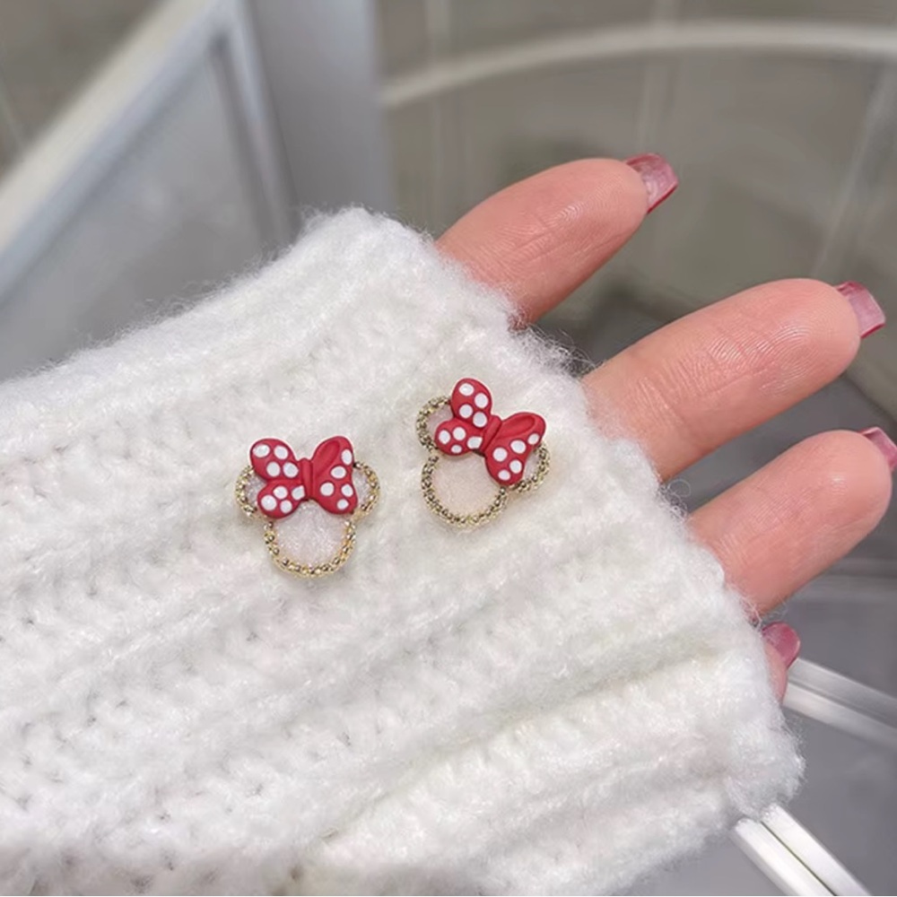 NEW| Disney Minnie Mouse Polka Dot Design Stud Earrings - Picture 3 of 7